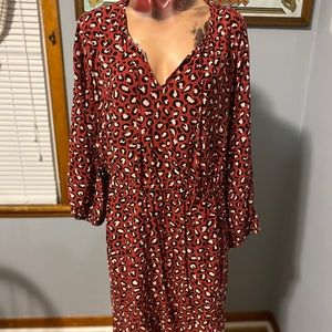 Leopard print peasant dress